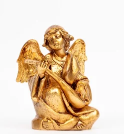 Angelo con mandolino (957) oro foglia cm.21