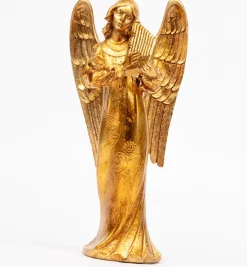 Angelo con organino (968) oro foglia cm.30