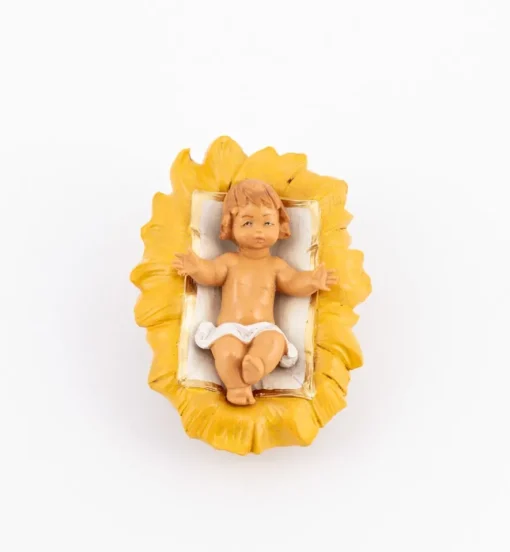 Bambino e culla per presepe cm.17