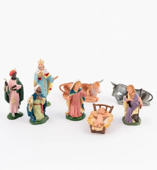 Natività 8 pezzi per presepe colori tradizionali cm.10