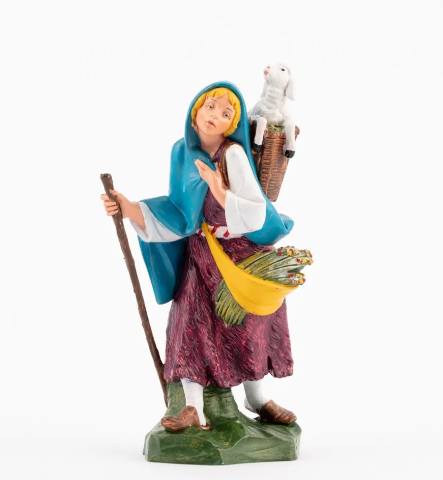 Pastorella (350) per presepe colori tradizionali cm.19