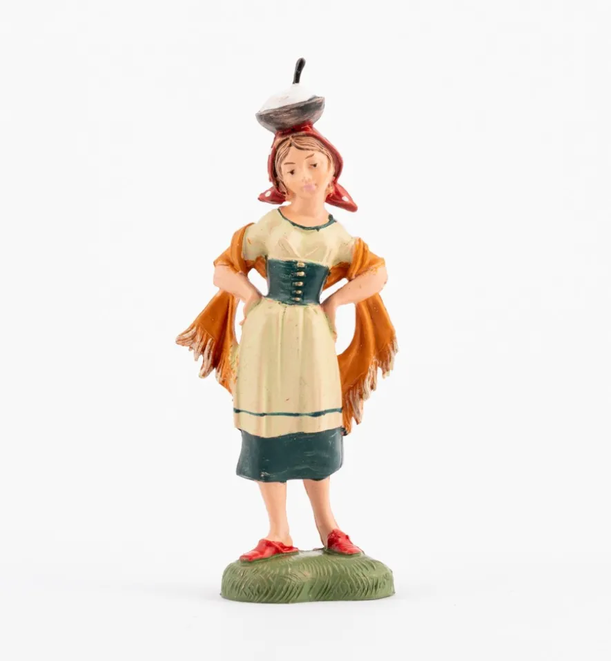 Pastorella (182) per presepe colori tradizionali cm.10